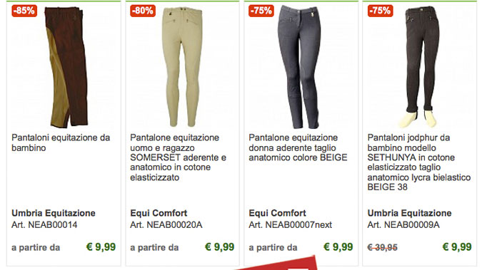 Pantaloni uomo, donna, bimbo a € 9,90