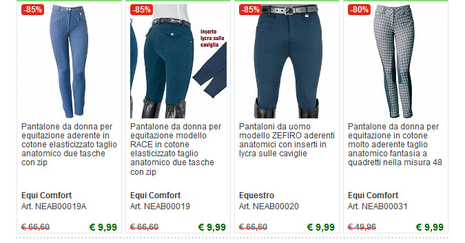 Pantaloni equitazione uomo, donna e bambino