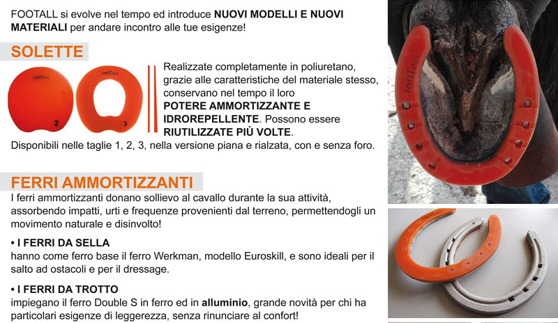 FOOTALL, IL FERRO DI CAVALLO INNOVATIVO: scopri i nuovi modelli e i nuovi materiali