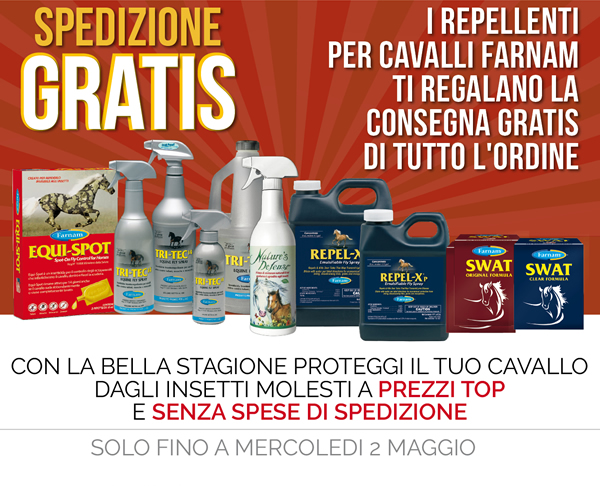 SPEDIZIONE GRATIS - I repellenti per cavalli Farnam ti regalano la CONSEGNA GRATIS di tutto l'ordine