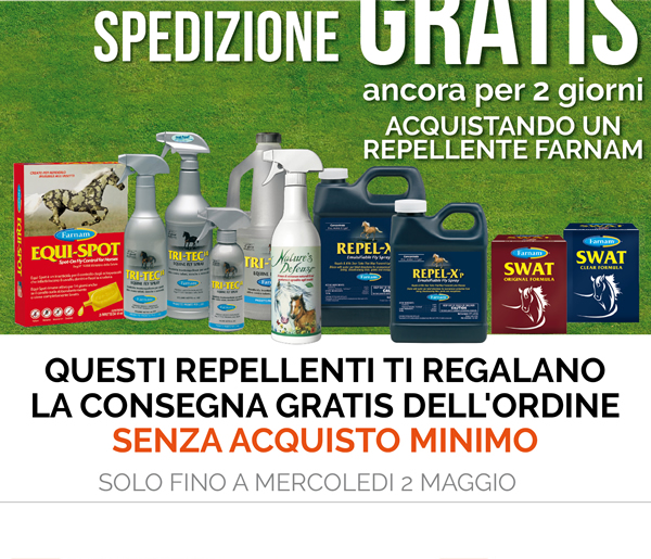 SPEDIZIONE GRATIS ancora per 2 giorni, acquistando un repellente Farnam