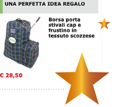 Borsa porta stivali cap e frustino in tessuto scozzese