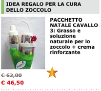 PACCHETTO NATALE CAVALLO 3: Grasso e soluzione naturale per lo zoccolo + crema rinforzante