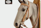 Briglia western Pools in cuoio superiore con redini e frontalino largo