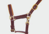 Cavezza per puledro in cuoio, doppia regolazione. Cognac, Marrone, Nero