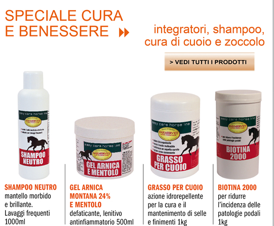 SPECIALE CURA E BENESSERE: integratori, shampoo, cura di cuoio e zoccoli