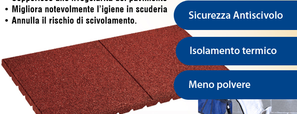 Sicurezza antiscivolo - Isolamento termico - Meno polvere