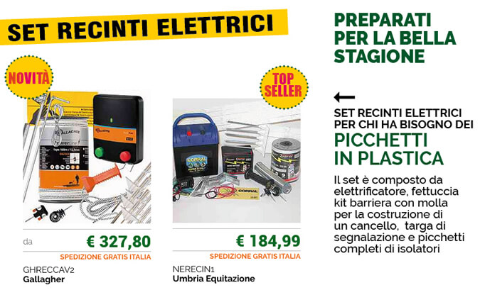 SET RECINTI ELETTRICI - PICCHETTI IN PLASTICA