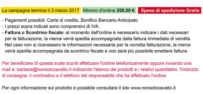 La campagna termina il 3 Marzo 2017 - Minimo d'ordine € 200,00 - Spese di spedizione GRATIS