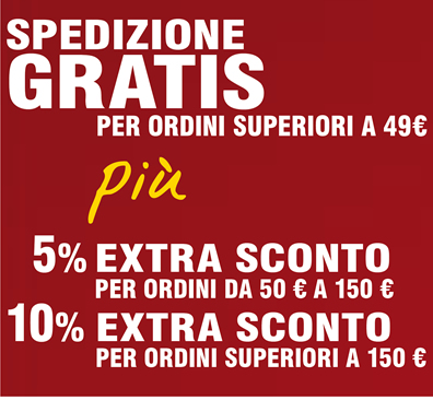 Spedizione GRATIS per ordini superiori a 49 €