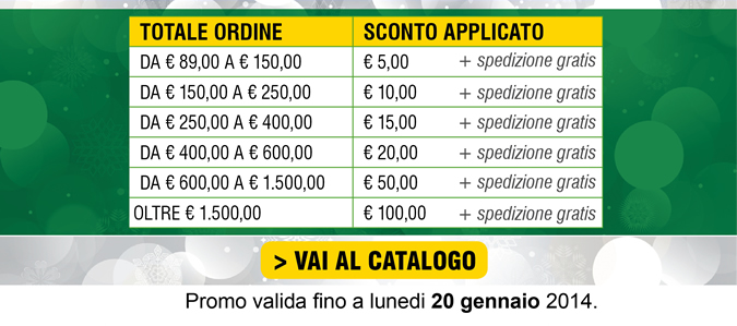 Promo valida fino a lunedi 20 Gennaio 2014