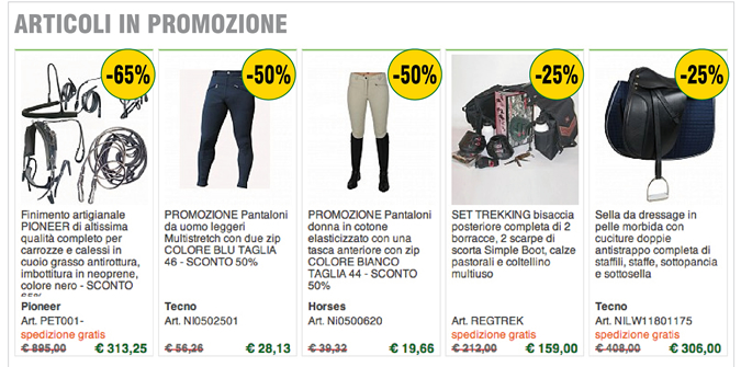 ARTICOLI IN PROMOZIONE