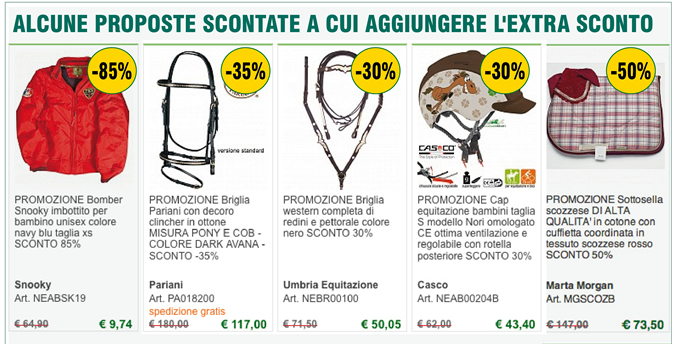 ALCUNE PROPOSTE SCONTATE A CUI AGGIUNGERE L'EXTRA SCONTO