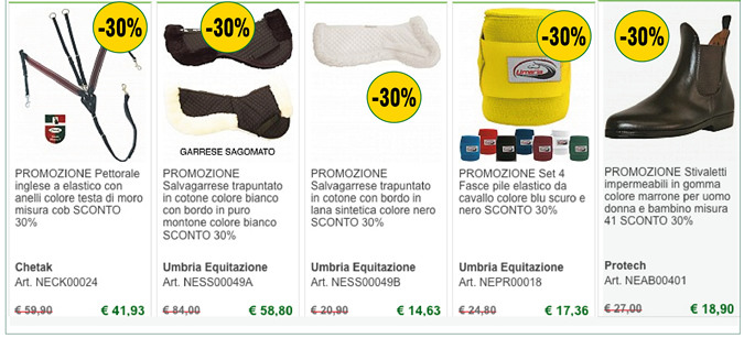ALCUNE PROPOSTE SCONTATE A CUI AGGIUNGERE L'EXTRA SCONTO