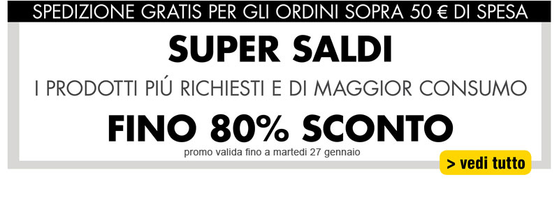 SUPER SALDI - FINO 80% SCONTO