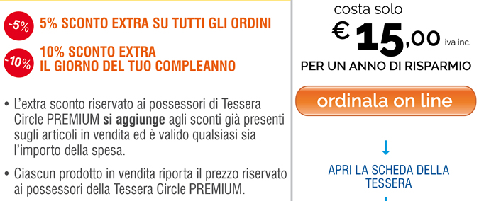 5% SCONTO EXTRA SU TUTTI GLI ORDINI, 10% SCONTO EXTRA IL GIORNO DEL TUO COMPLEANNO - ORDINALA ONLINE