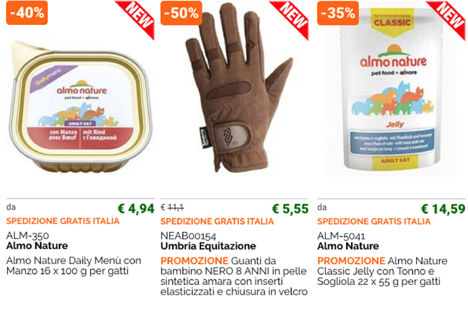 Prodotti nell'Outlet