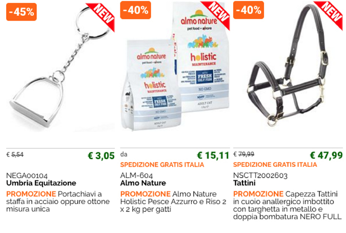 Prodotti nell'Outlet