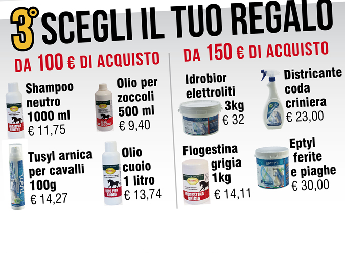 Scegli il tuo REGALO a partire da € 100 di acquisto