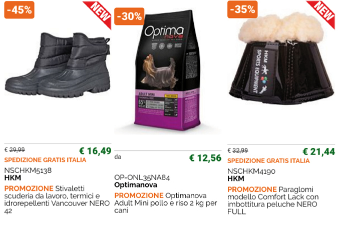 Prodotti nell'Outlet