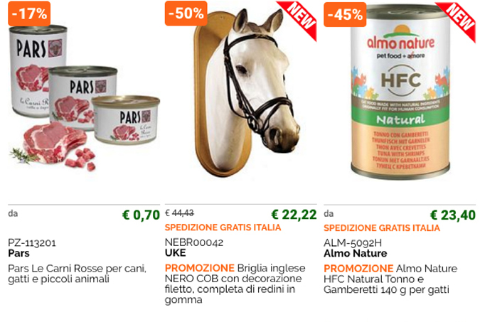 Prodotti nell'Outlet