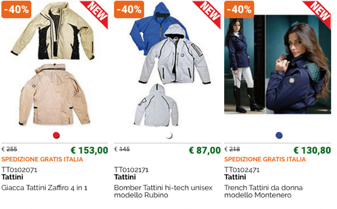 Prodotti Outlet Tattini