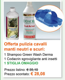 Offerta pulizia cavalli manti neutri e scuri