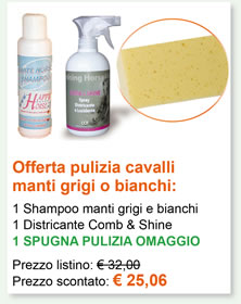 Offerta pulizia cavalli manti grigi o bianchi