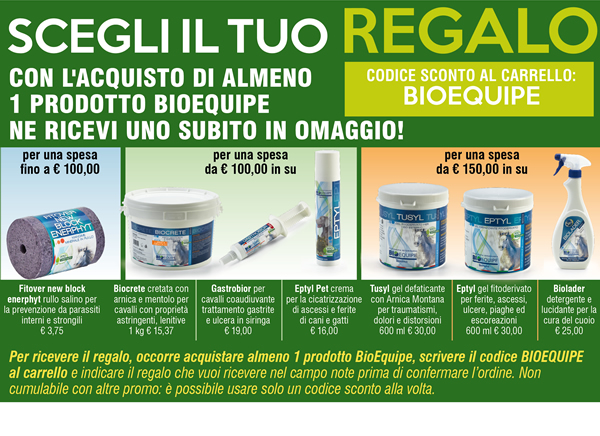 Scegli il tuo REGALO: con l'acquisto di almeno 1 prodotto Bioequipe ne ricevi subito uno in omaggio