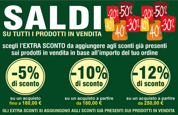 SALDI SU TUTTI I PRODOTTI IN VENDITA