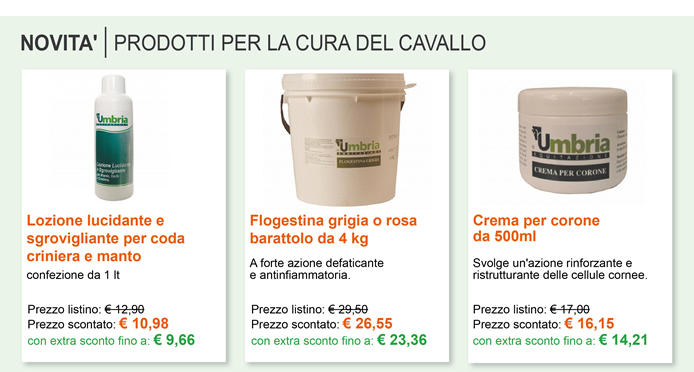 NOVITÀ - PRODOTTI PER LA CURA DEL CAVALLO