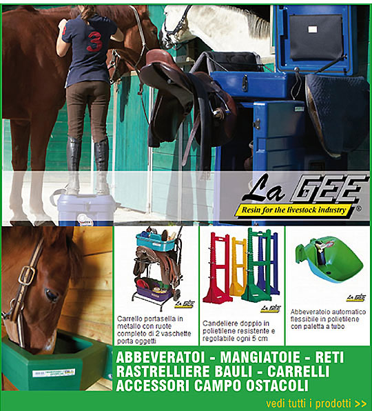 ABBEVERATOI - MANGIATOIE - RETI - RASTRELLIERE - BAULI - CARRELLI - ACCESSORI CAMPO OSTACOLI