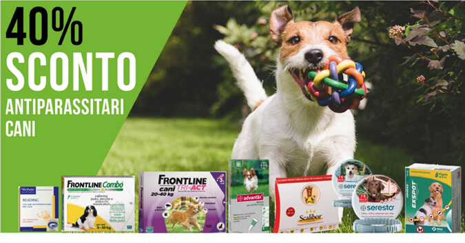 40% SCONTO ANTIPARASSITARI CANI