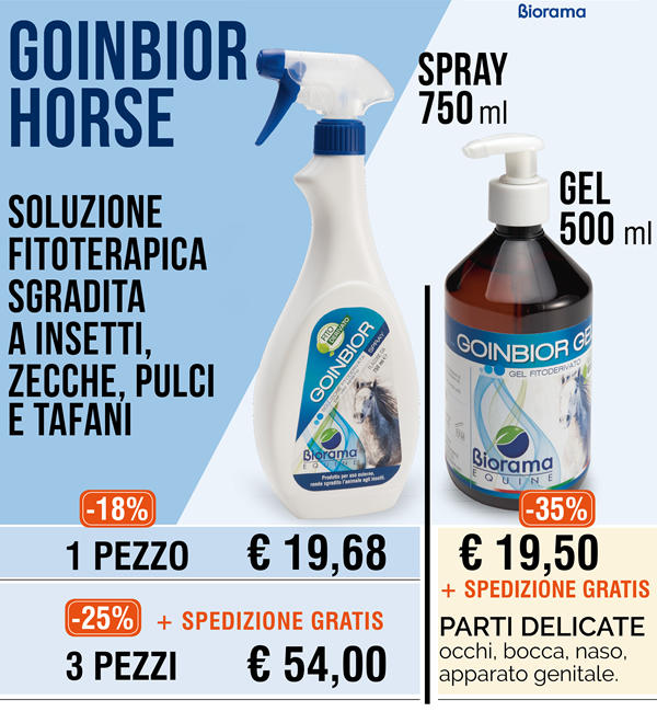 Goinbior Horse - Soluzione fitoterapica sgradita a insetti, zecche, pulci e tafani