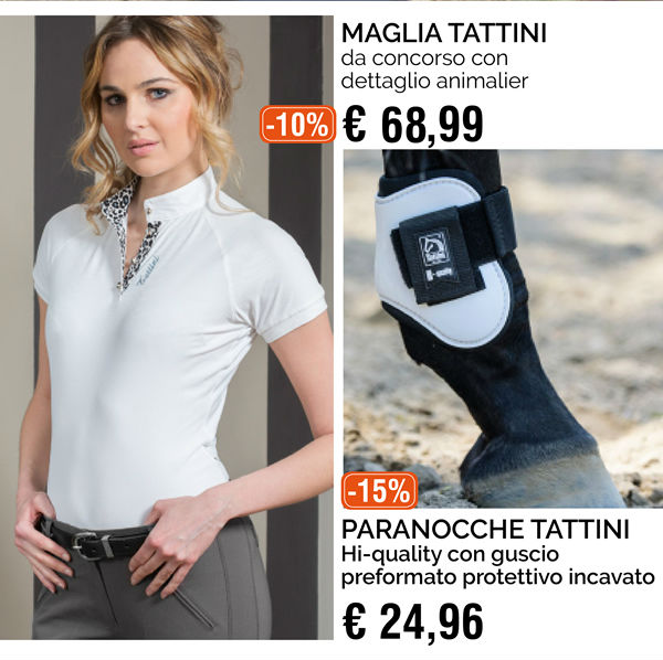 Maglia da concorso con dettaglio animalier e Paranocche hi-quality con guscio preformato protettivo incavato - Tattini