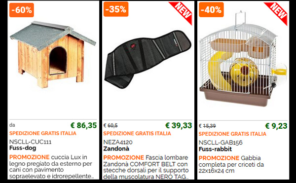 Oltre 500 prodotti scontati messi al carrello regalano la CONSEGNA GRATIS