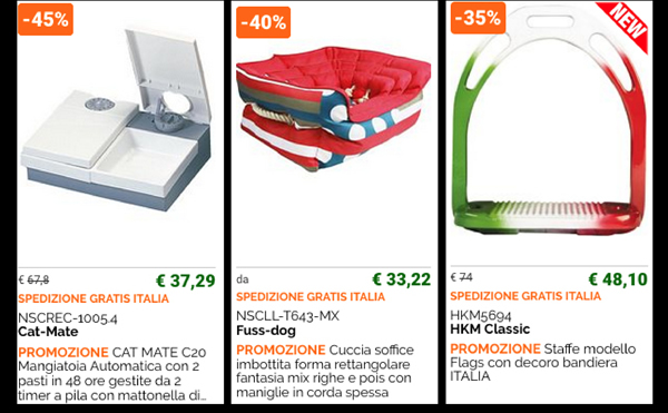 Oltre 500 prodotti scontati messi al carrello regalano la CONSEGNA GRATIS