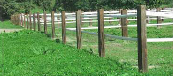 Travesrine utilizzate come pali per recinzioni elettriche