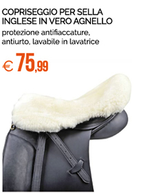 Copriseggio per sella inglese in vero agnello