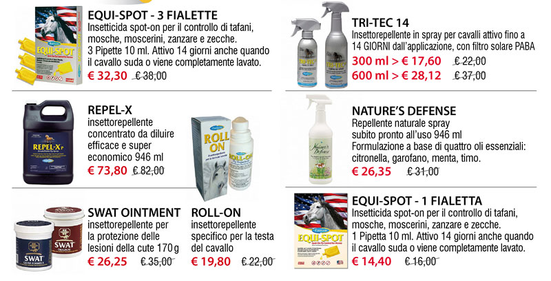 Repellenti insetti per cavalli