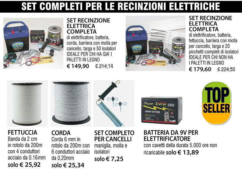 SET COMPLETI PER LE RECINZIONI ELETTRICHE