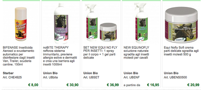 Repellenti insetti per cavalli