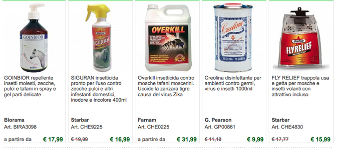 Repellenti insetti per cavalli