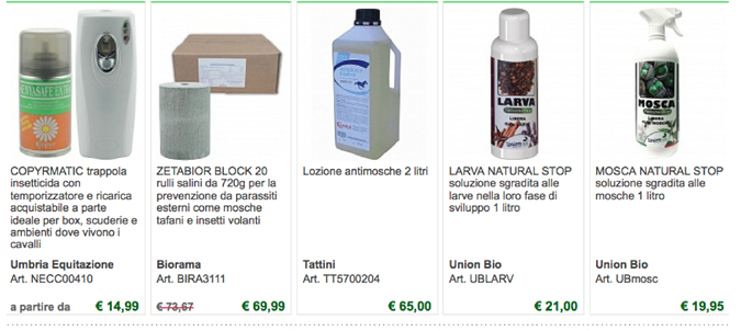 Repellenti insetti per cavalli