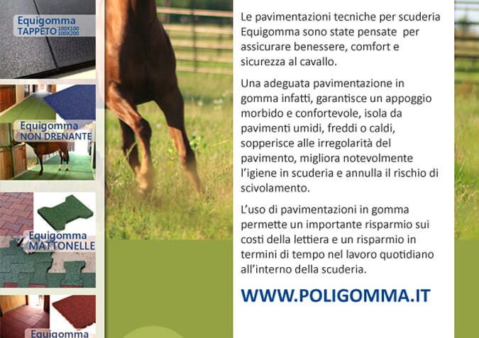 Le pavimentazioni tecniche per scuderia Equigomma sono state pensate per assicurare benessere, comfort e sicurezza al cavallo