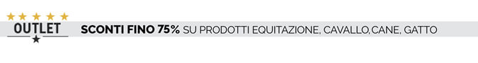 Sconti fino al 75% su prodotti equitazione, cavallo, cane, gatto