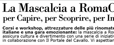 Corsi e workshop, attrezzature delle più rinomate aziende italiane e una gara emozionante: la mascalcia a RomaCavalli assicura cultura e divertimento con una serie di iniziative organizzate in collaborazione con Il Portale del Cavallo. Vi aspettiamo!