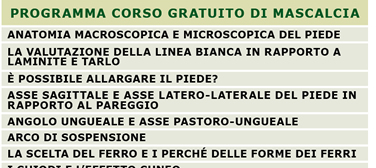 PROGRAMA CORSO GRATUITO DI MASCALCIA