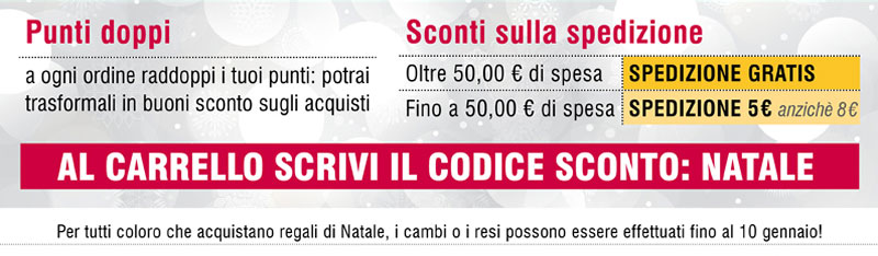 AL CARRELLO SCRIVI IL CODICE SCONTO: NATALE