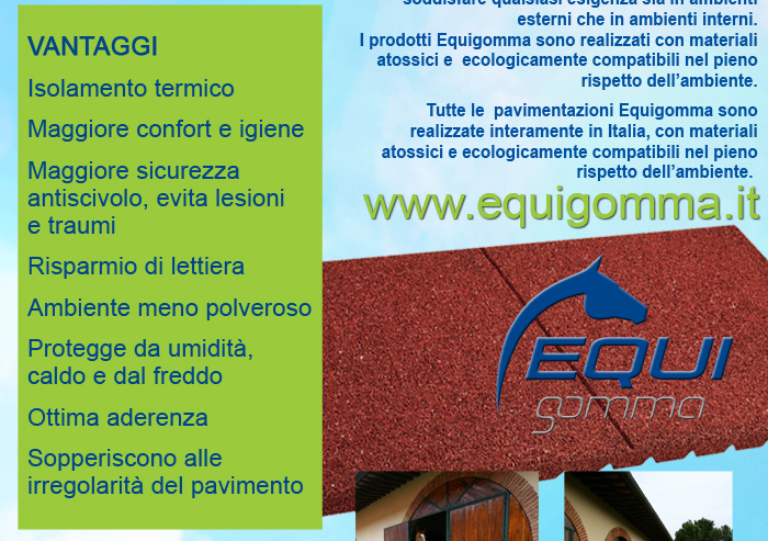 EQUIGOMMA: le pavimentazioni tecniche che assicurano comfort, benessere e massima sicurezza